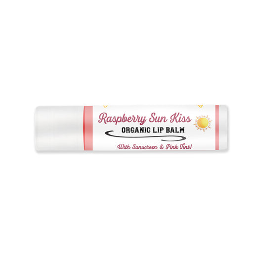 Organic "Raspberry Sun Kiss" Lip Balm Tube