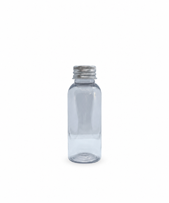 50ml PET Plastic Boston Bottle (with aluminium cap)