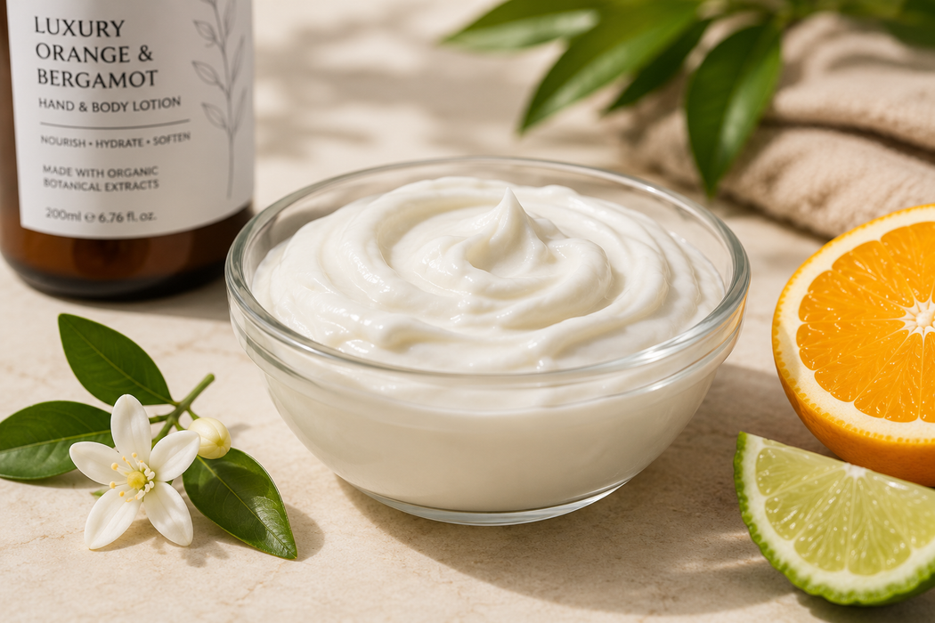New Luxury Organic Orange & Bergamot Hand & Body Lotion - Wholesale
