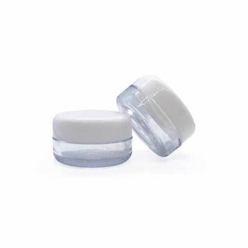 10ml Clear Squat Jar with White/Natural Lid