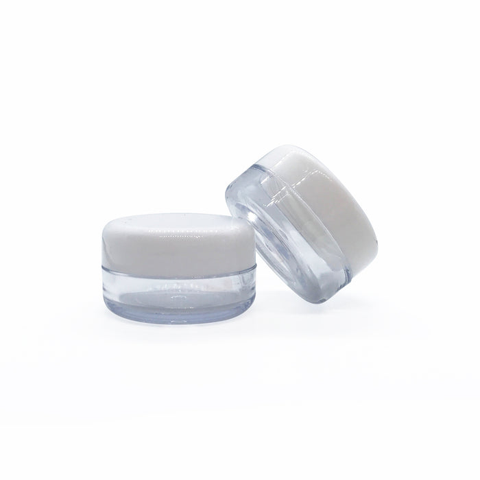 10ml Clear Squat Jar with White/Natural Lid