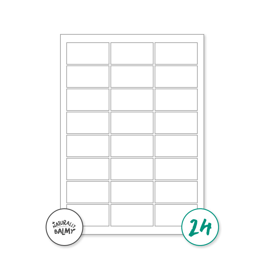 Matt White Rectangular Labels (64mm x 33.9mm) — Naturally Balmy