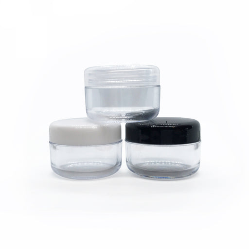 6ml Clear Plastic Lip Balm Pot (with White, Black or Clear Lid)