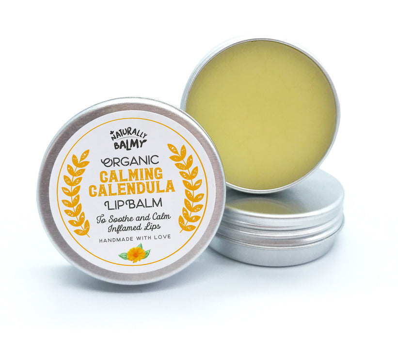 100% Natural, Organic "Calming Calendula" Lip Balm Tins (Wholesale)